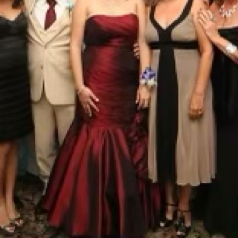 Camille La Vie Burgundy Strapless Dress